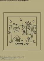 Primitive Stitchery E-Pattern, "Laundry Day!" Hanger/Candle Mat