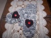 Primitive  2 Needle Knitted Mittens with Heart Appliques, Buttons Design Pattern!