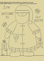 Primitive Stitchery Pattern Santa by Month "Welcome to our porch!"