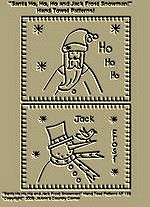 Primitive Stitchery Patterns "Santa Ho, Ho, Ho and Jack Frost Snowman!" Hand Towel Patterns!