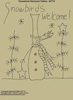 Primitive Stitchery Pattern, "Snowbirds Welcome!" Pattern