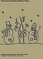 Primitive Stitchery Patterns " Snowmen Decorating Winter Trees!"