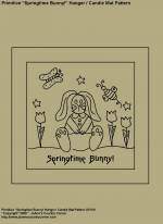 Primitive Stitchery Pattern, "Springtime Bunny! Hanger/ Candle Mat Pattern